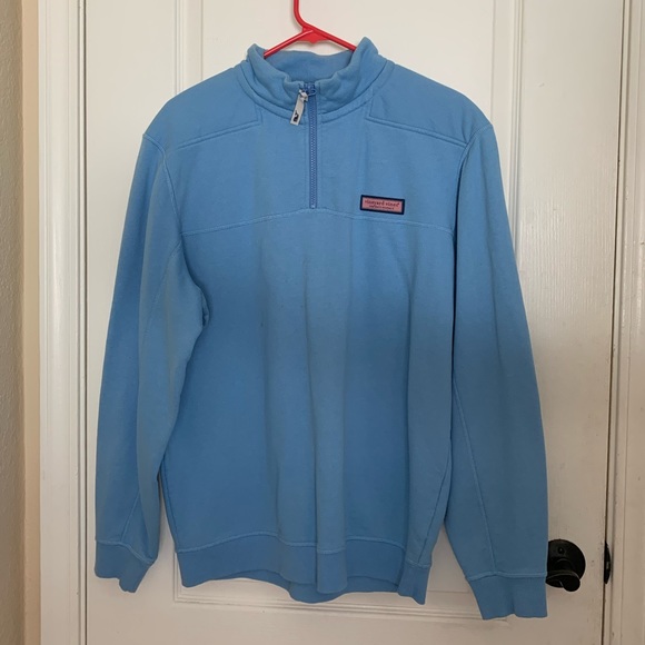 Vineyard Vines Martha’s Vineyard Men’s Light Blue Quarter Zip Sweater - Sz Small - Picture 1 of 6